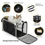Conlun Cat Carrier Bag,Soft-Sided Pet Carriers for Dogs with 4-Sided Mesh,Airline Approved Cat Transport Carrier for Small&Medium Cats Kitten Puppy Up to 15Lb,Collapsible Cat Travel Carrier-M,Black