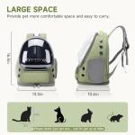 Cawypety Cat Backpack Carrier, Breathable Cat Carrier Large Space Bubble Pet Backpack for Kitty Small Dog up to 15lbs, Transparent & Foldable Pet Carrier for Travel Hiking