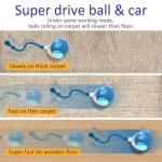 Giociv Interactive Cat Toys Ball for Indoor Cats Fast Rolling on Carpet, Chirping & Motion Activate Cat Toys (Blue)