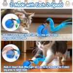 Interactive Cat Toy Ball - Speedy Cat Toys for Indoor Cats with Feather Tails for Chasing, Moving Stimulation Smart Cat Toy for Enrichment, Motion Activated Automatic Rolling Toys to Keep Them Busy
