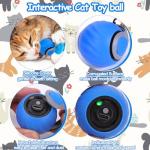 Interactive Cat Toy Ball - Speedy Cat Toys for Indoor Cats with Feather Tails for Chasing, Moving Stimulation Smart Cat Toy for Enrichment, Motion Activated Automatic Rolling Toys to Keep Them Busy
