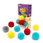 CHIWAVA 24PCS 1.8" Catnip Furry Cat Toys Ball Soft Pom Pom Balls Kitten Chasing Quiet Play Assorted Color