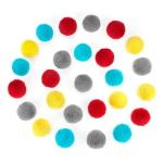 CHIWAVA 24PCS 1.8" Catnip Furry Cat Toys Ball Soft Pom Pom Balls Kitten Chasing Quiet Play Assorted Color