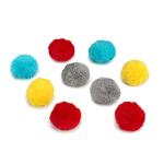 CHIWAVA 24PCS 1.8" Catnip Furry Cat Toys Ball Soft Pom Pom Balls Kitten Chasing Quiet Play Assorted Color