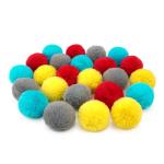 CHIWAVA 24PCS 1.8" Catnip Furry Cat Toys Ball Soft Pom Pom Balls Kitten Chasing Quiet Play Assorted Color