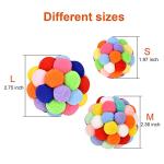 TUSATIY Cat Toy Balls with Bell 3PCS, Colorful Soft Fuzzy Balls Built-in Bell for Cats, Interactive Playing Chewing Toys for Indoor Cats and Kittens