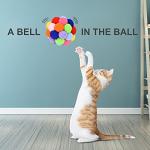 TUSATIY Cat Toy Balls with Bell 3PCS, Colorful Soft Fuzzy Balls Built-in Bell for Cats, Interactive Playing Chewing Toys for Indoor Cats and Kittens