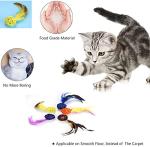 5PCS Cat Catch Chewing Toys, Pet Kitten Kitten Plush Play Toy CInteractive Chaser Teaser Toy olorful Rattan Balls with Feather Ring Bell Playthings for Cats Puppy Kitty Kitten Pets Novelty Gift