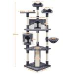 Yaheetech 79in Multi-Level Cat Trees Indoor Cat Tower with Sisal-Covered Scratching Posts, Plush Perches and Condo for Kittens, Cats and Pets - Dark Gray and White