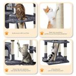 Yaheetech 79in Multi-Level Cat Trees Indoor Cat Tower with Sisal-Covered Scratching Posts, Plush Perches and Condo for Kittens, Cats and Pets - Dark Gray and White