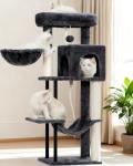 Gitelsnour Cat Tree, Cat Tower for Indoor Cats, 43.3 inch Cat Tree Tower with Sturdy Steel Tube, Hammock, Cat Condo for Small Cats and Kittens, Scratching Post, Smoky Gray GCT004SG