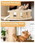 Veehoo Floor to Ceiling Cat Tree Height(106-123 Inch) Adjustable, Sturdy Tall Cat Tree with 4.3" Thickened Scratching Posts, Floor to Ceiling Cat Tower for Indoor Cats