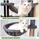 Gitelsnour Cat Tree, Cat Tower for Indoor Cats, 43.3 inch Cat Tree Tower with Sturdy Steel Tube, Hammock, Cat Condo for Small Cats and Kittens, Scratching Post, Smoky Gray GCT004SG