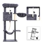 Gitelsnour Cat Tree, Cat Tower for Indoor Cats, 43.3 inch Cat Tree Tower with Sturdy Steel Tube, Hammock, Cat Condo for Small Cats and Kittens, Scratching Post, Smoky Gray GCT004SG