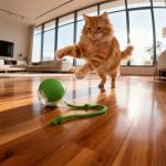 Smart Automatic Interactive Cat Ball Toy for Indoor Cats, 360° Self-Rotating Moving Kitten Toy with LED Light & Obstacle Avoidance, USB-C Rechargeable Motion Activated Chaser for Boredom & Exercise