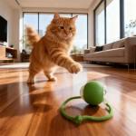 Smart Automatic Interactive Cat Ball Toy for Indoor Cats, 360° Self-Rotating Moving Kitten Toy with LED Light & Obstacle Avoidance, USB-C Rechargeable Motion Activated Chaser for Boredom & Exercise