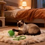 Smart Automatic Interactive Cat Ball Toy for Indoor Cats, 360° Self-Rotating Moving Kitten Toy with LED Light & Obstacle Avoidance, USB-C Rechargeable Motion Activated Chaser for Boredom & Exercise