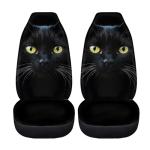 Ultra-Soft Black Cat Car Seat Covers - 2pc