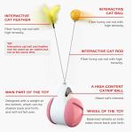 HESHPAWS Interactive Cat Toys Catnip Ball Toy,Cat Toys Chaser for Indoor Cats,Cat Balance Swing Car Toy,360 Degree Self Rotating Ball Car Toy (Pink)
