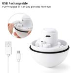 WWVVPET Interactive Cat Toys Ball with LED Light, 360 Degree Self Auto Rotating Smart Ball, USB Rechargeable Spinning Cat Ball Toy,Stimulate Hunting Instinct Kitten Funny Chaser Roller Pet Toy