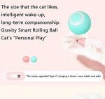 LeMall Smart Cat Toy, Type-C Rechargeable Smart Ball 360° Self Auto Rotating Kitten Toys Interactive Cat Toys Ball with LED Light for Indoor Cats Kittens Puppy Stimulate Hunting Instinct Chasing Blue