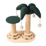 Fun Cat Tree Tower 23" Tall, 4-in-1 Interactive Cat Scratching Post with Sisal Scratcher, Trackball Chaser Toys & Dangling Plush Balls, Vertical Play Focused Cat Furniture for Indoor Kittens