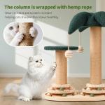 Fun Cat Tree Tower 23" Tall, 4-in-1 Interactive Cat Scratching Post with Sisal Scratcher, Trackball Chaser Toys & Dangling Plush Balls, Vertical Play Focused Cat Furniture for Indoor Kittens