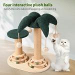 Fun Cat Tree Tower 23" Tall, 4-in-1 Interactive Cat Scratching Post with Sisal Scratcher, Trackball Chaser Toys & Dangling Plush Balls, Vertical Play Focused Cat Furniture for Indoor Kittens