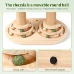 Fun Cat Tree Tower 23" Tall, 4-in-1 Interactive Cat Scratching Post with Sisal Scratcher, Trackball Chaser Toys & Dangling Plush Balls, Vertical Play Focused Cat Furniture for Indoor Kittens