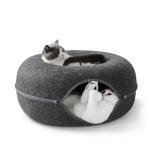 Dark Grey Cat Tunnel Bed - Universal Cat Hideout
