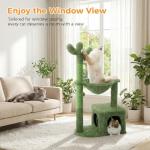 MUTTROS Cactus Cat Tree 40" Cat Tower with Large Metal Carpet Hammock