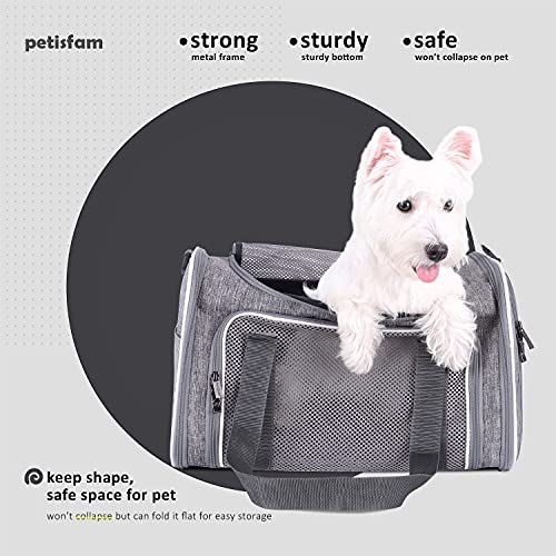 Petisfam Top Load Cat Carrier Bag for Medium Cats and Small Dogs. Airline Approved, Collapsible, Escape Proof and Auto-Safe