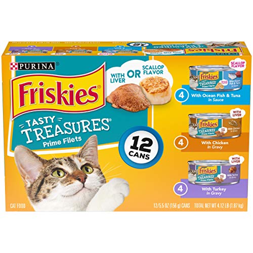 Friskies Tasty Treasures Cat Food Variety Pack (Pack of 12)
