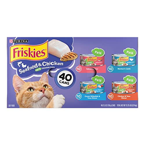 Purina Friskies Pate Variety Pack - Seafood & Chicken (40 Cans)