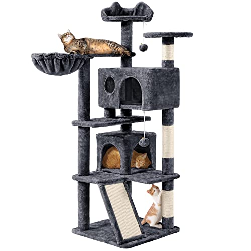 57 inches Multilevel Cat Condo with Scratching Posts