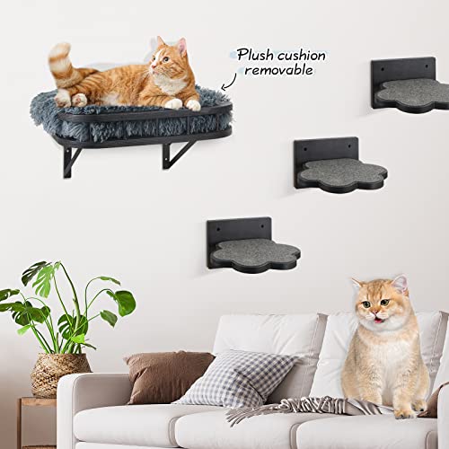 Wall-Mounted Cat Hammock with Cooling Mat and Plush Cushion