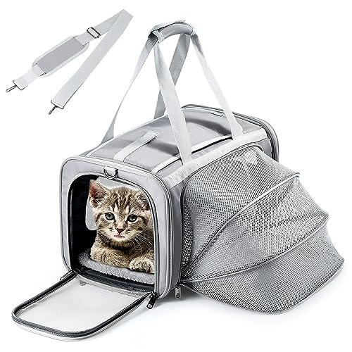 TUTUBO Expandable Cat Carrier Bag, Grey