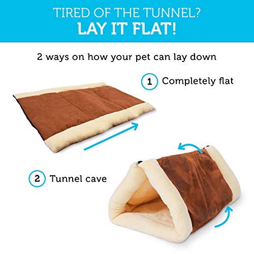 2-in-1 Cat Bed: Fleece Tunnel Tube Cave