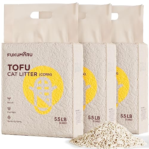 FUKUMARU Flushable Tofu Clumping Cat Litter, 16.5 lbs