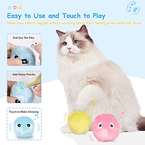 Interactive Plush Cat Toy Set with Chirping Sound