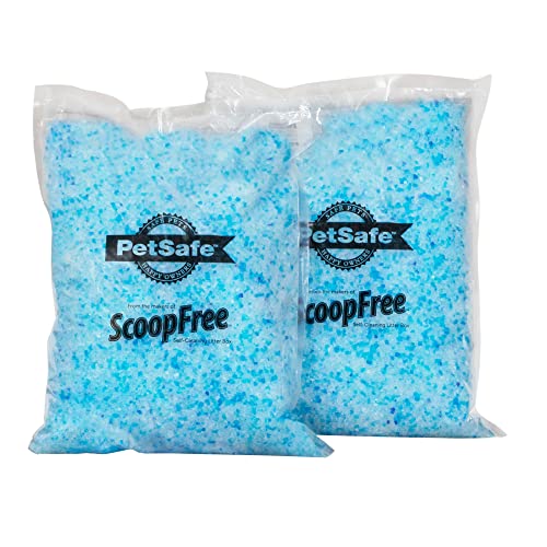 PetSafe ScoopFree Blue Crystal Litter, 2-Pack – Fast Odor Absorption – Mess-Free