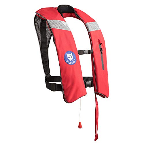 Adults' Night Cat Inflatable Kayaking Life Jacket for People