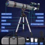 Beginner-Friendly 90mm Refractor Astronomy Telescope