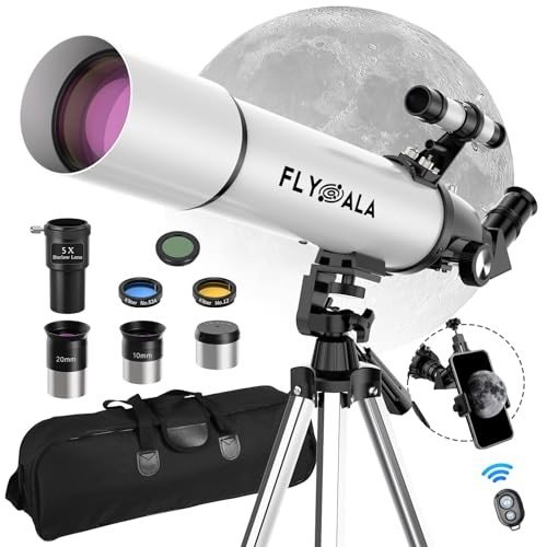 FlyGala High-Powered 80mm Refractor Telescope