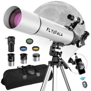 FlyGala High-Powered 80mm Refractor Telescope