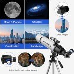FlyGala High-Powered 80mm Refractor Telescope