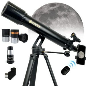 ExploraPro 90AZ Beginner Telescope with Smartphone Adapter