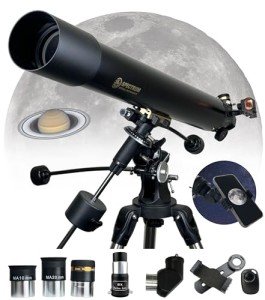 PolarLink 80EQ Manual Refractor Telescope with Smartphone Adapter