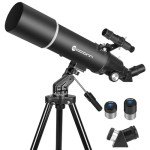 Beginner-Friendly 80mm Portable Telescope with Accessories