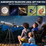 Aurosports 90mm High-Powered Beginner Telescope